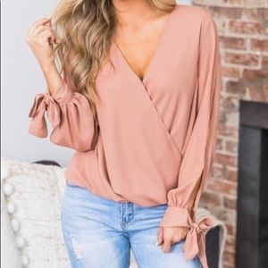 Peach Blouse Top